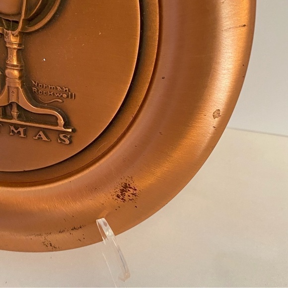 The metal arts company norman rockwell christmas santa copper collector's plate - Picture 8 of 11